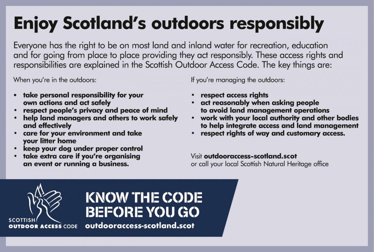 poster about Scotland's outdoors responsibly