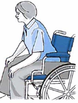 client sitting on a wheelchair