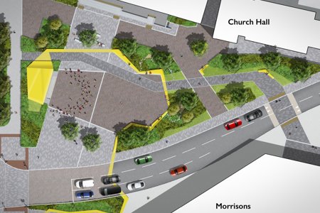 Artist's impression of new Civic Space in Bishopbriggs