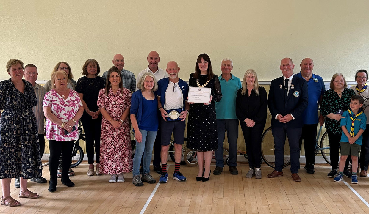 Denis with Depute Provost Colette McDiarmid and representatives of local groups.