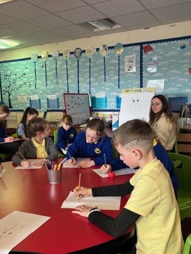 Pupils working in classoom