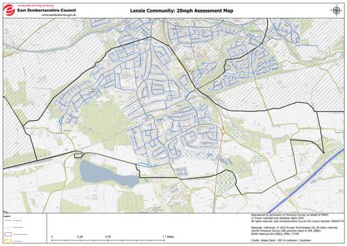 Map showing affected streets