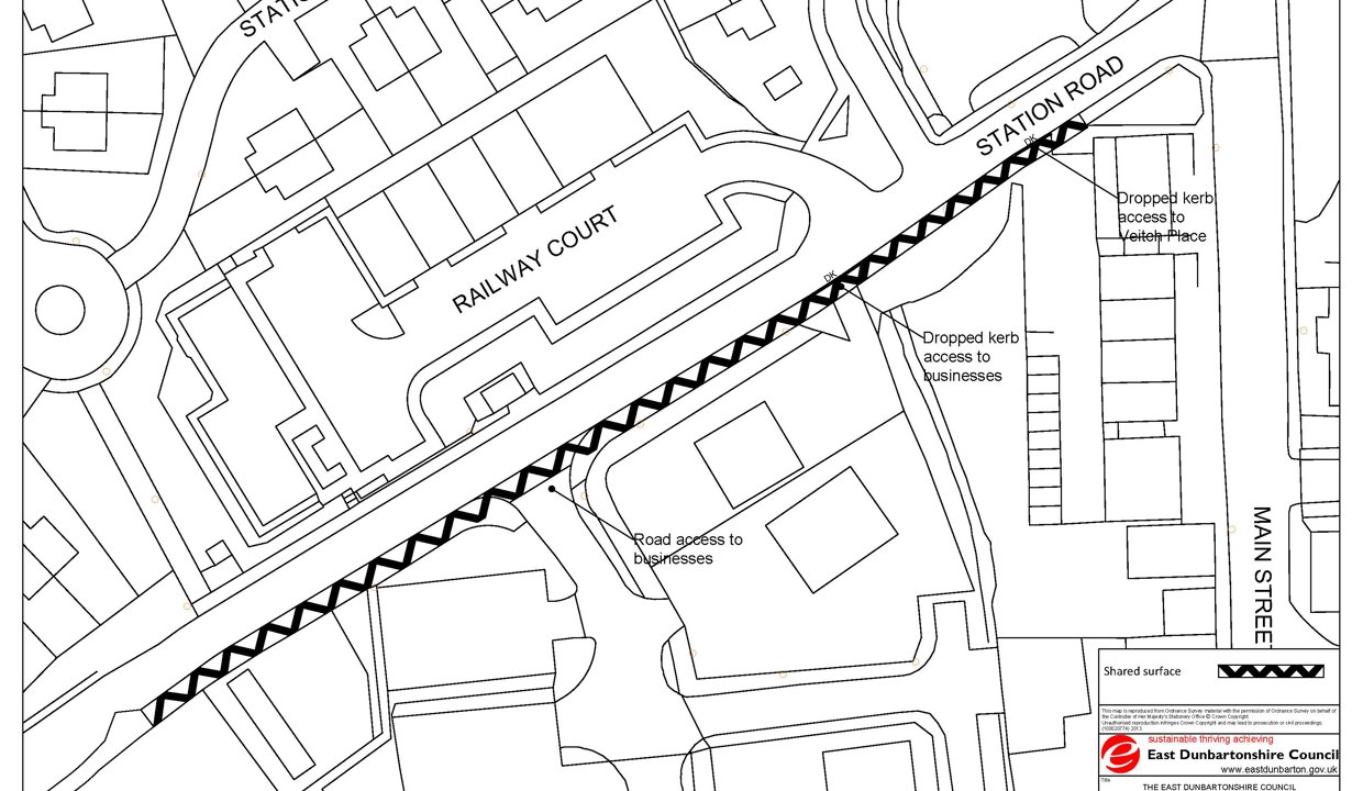 Map showing the arrea in Station Road.
