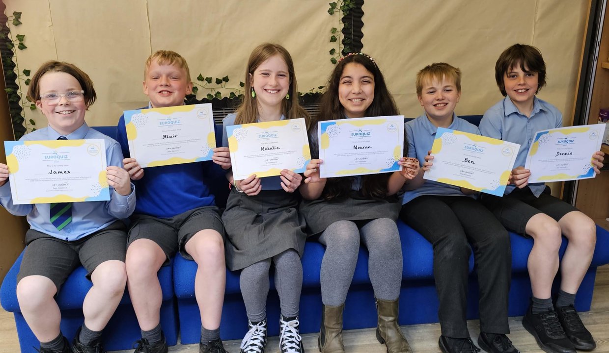 Millerneuk Students showing awards