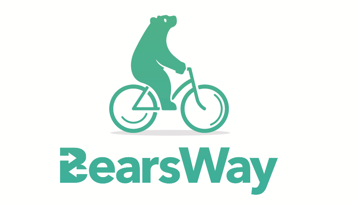 blue Bears Way Logo - bear on a cycle