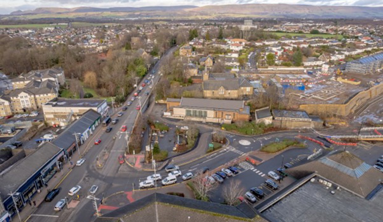 Aerial view of the Bishopbriggs Town Centre