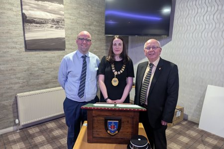 Depute Provost McDiarmid (centre) with Captain John Armour (left) and Rev Ian Taylor.