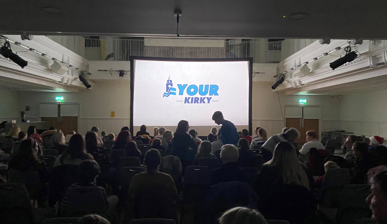 the Kirky Picture Palace - audience in front of cinema screen
