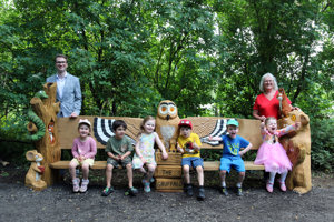 children on bench