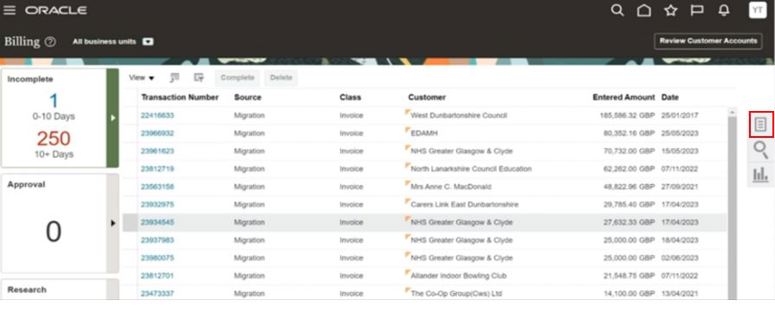 Screenshot showing the task pane highlighted red