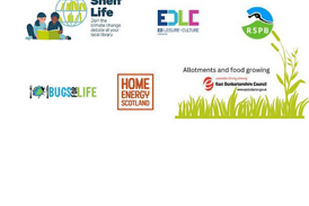 Logos of Shelf life, EDLC, RSPC, Bugs for Life, Home energy Scotland and EDC Allotments and food growing