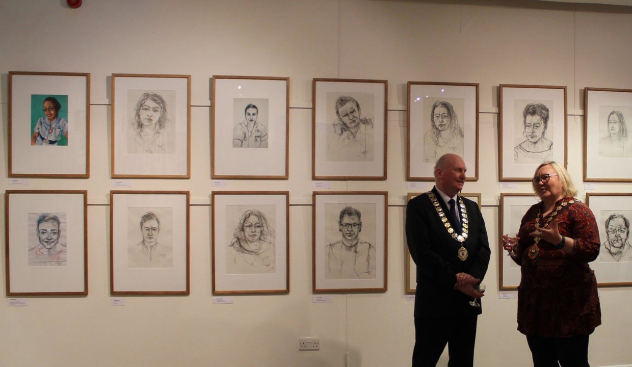 Official opening of exhibition with East Dunbartonshire Provost Gillian Renwick and Clackmannanshire Provost Donald Balsillie
