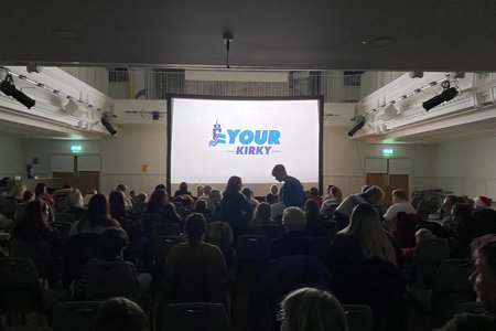 Kirky Picture Palace big screen and audience