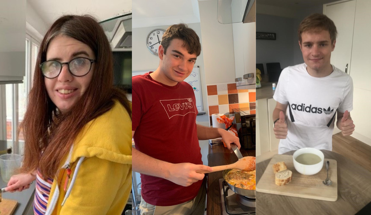 Participants using their cooking skills