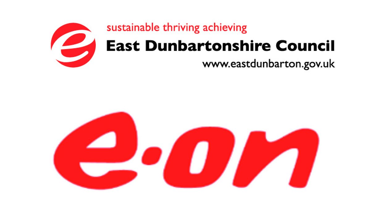 East Dunbartonshire Council and E-On energy logos