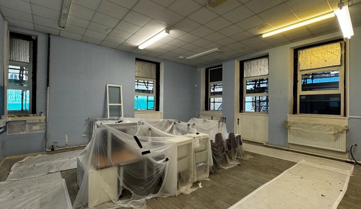 New windows in classroom