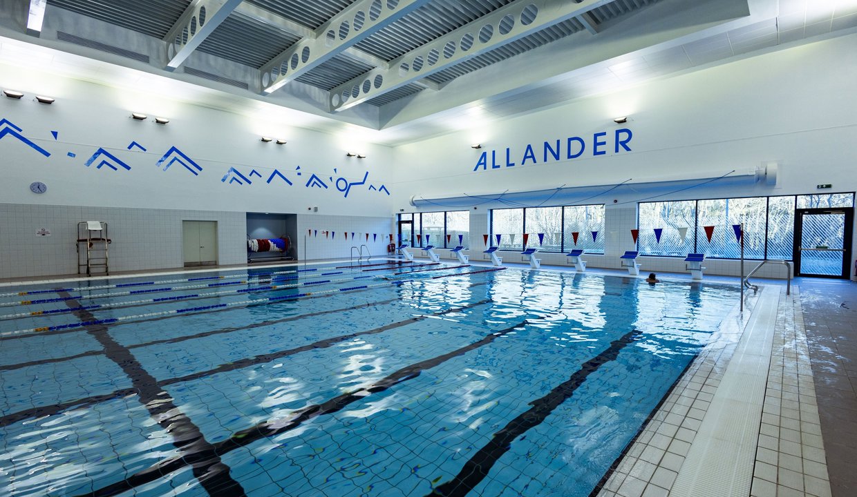Indoor swimming pool in the Allander Leisure Centre