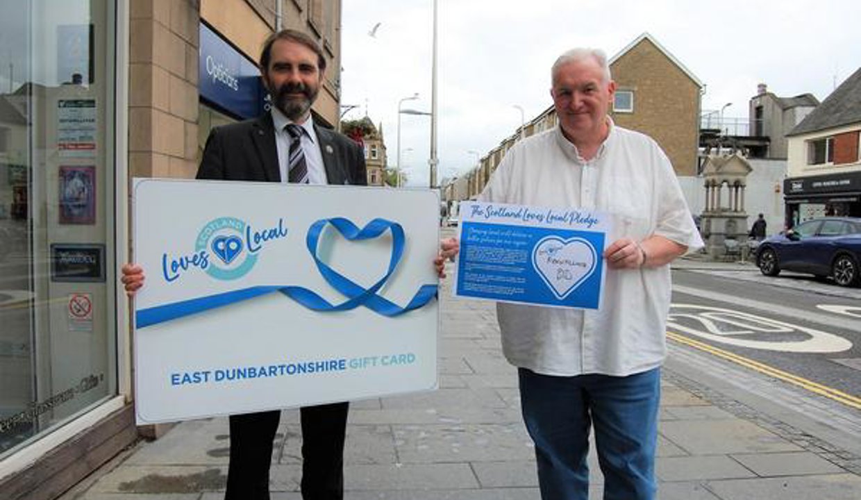 Cllr Gordan Low and Jim Hopkins, Chair of Kirkintilloch BID