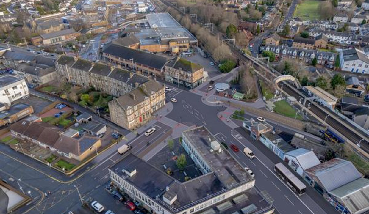 Aerial view of Bishopbriggs town centre