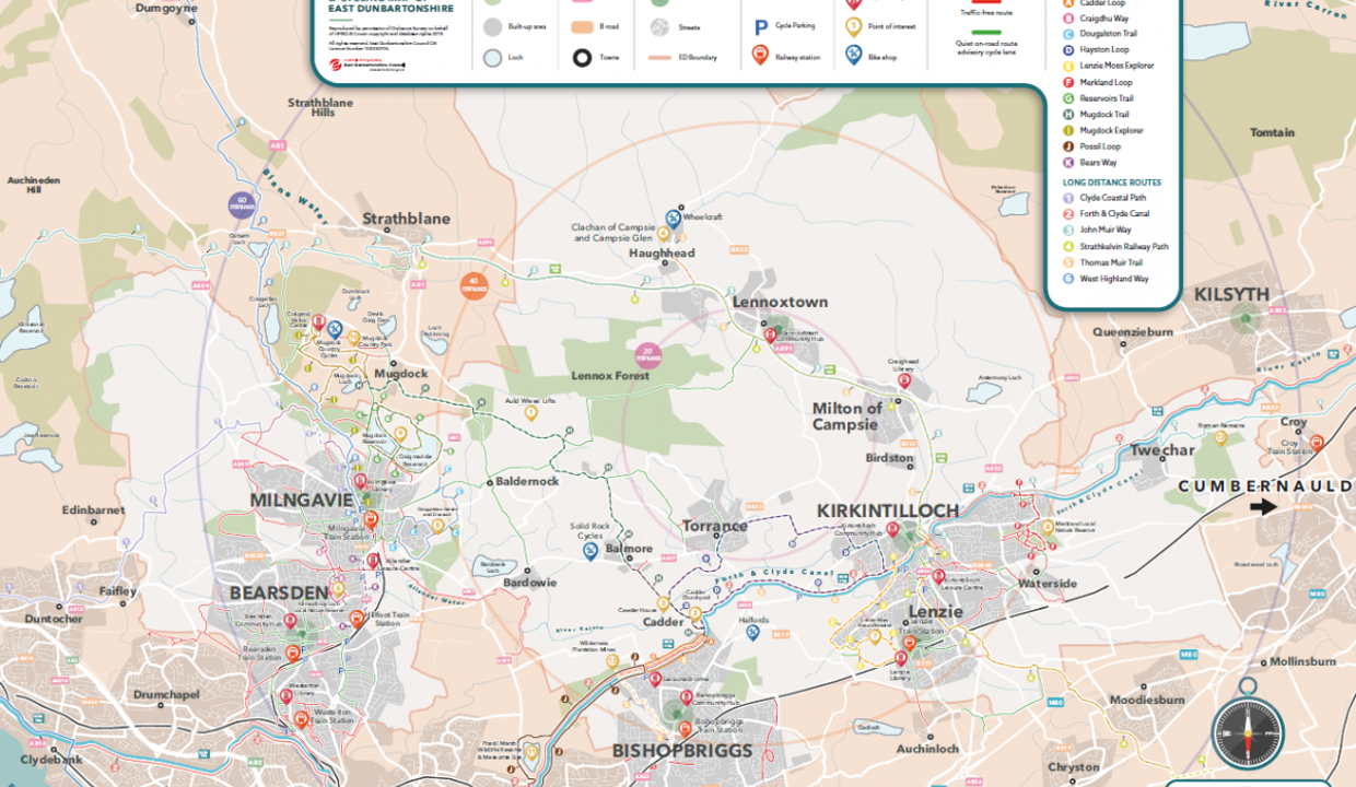map of Walking and Cycling routes