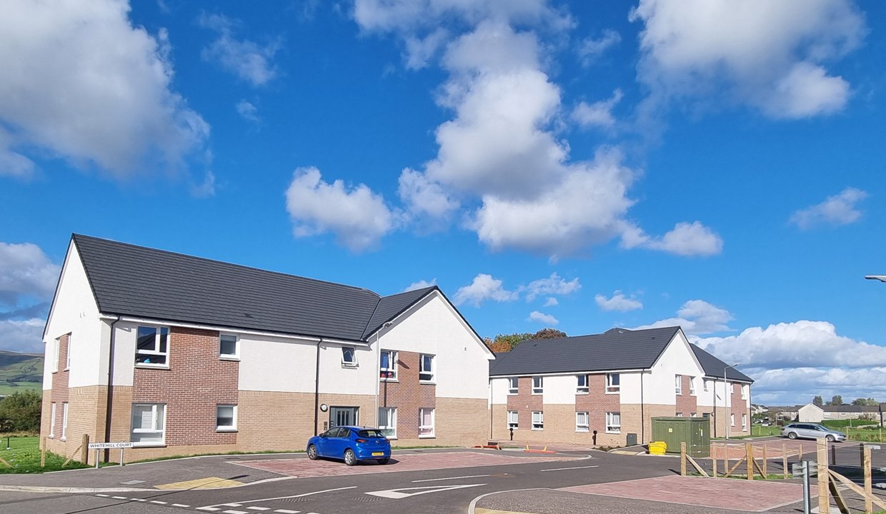 Whitehill Court, Kirkintilloch – Caledonia HA 2 – Cottage flats completed in 2026 by Caledonia Housing Association at Whitehill Court, Kirkintilloch.
