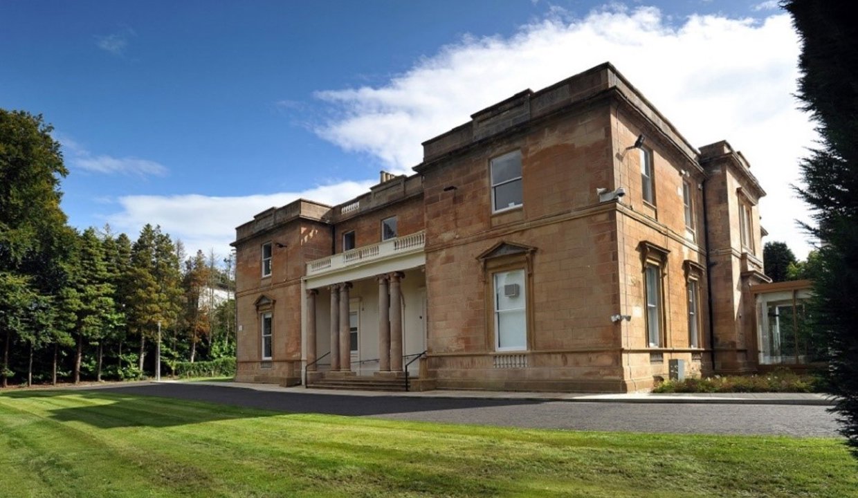 Kilmardinny House from the outside on a sunny day