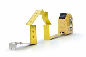 measuring tape in shape of a house