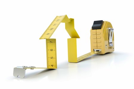 measuring tape in shape of a house