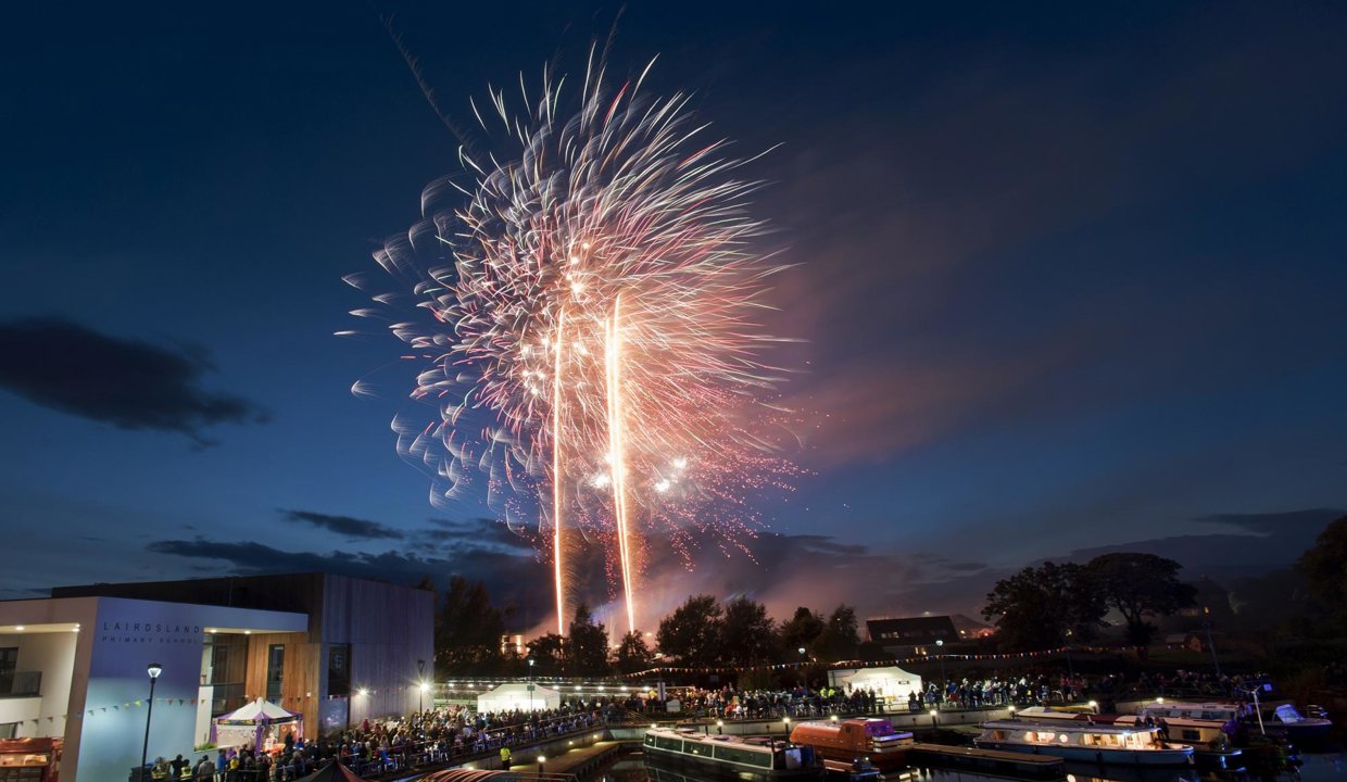 Firework display at the Kirkintilloch Canal Festival
