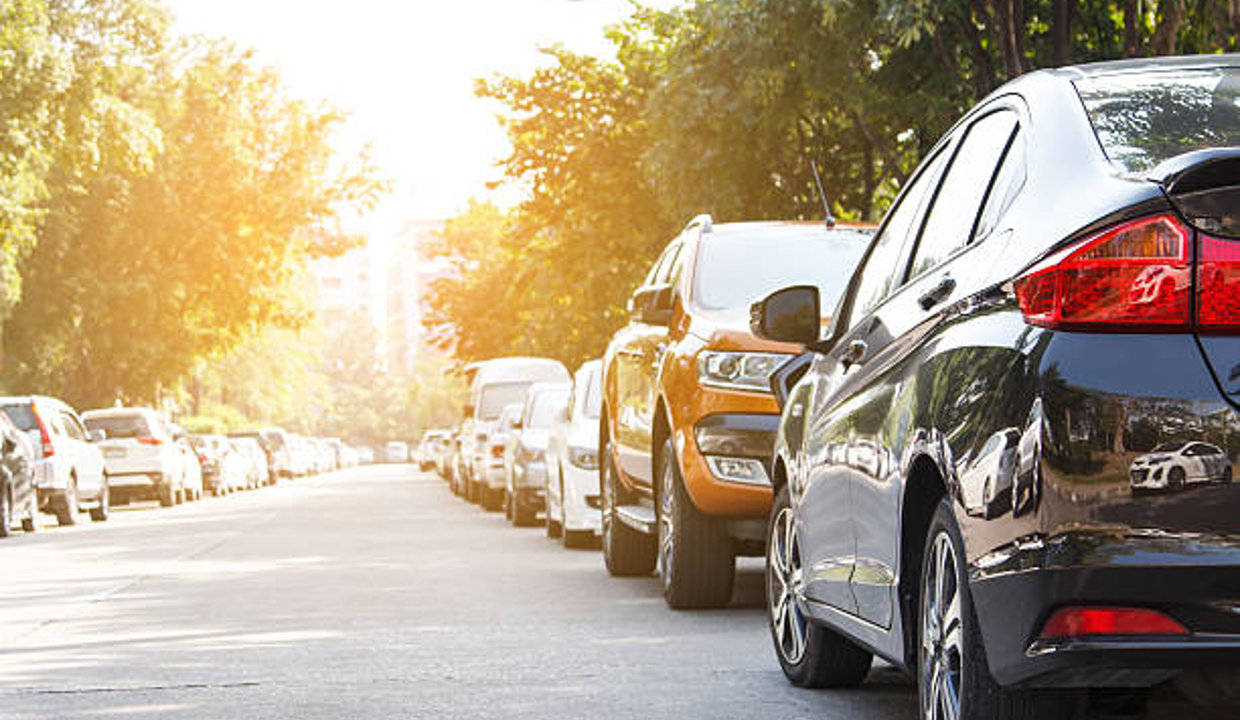 cars parked on road
