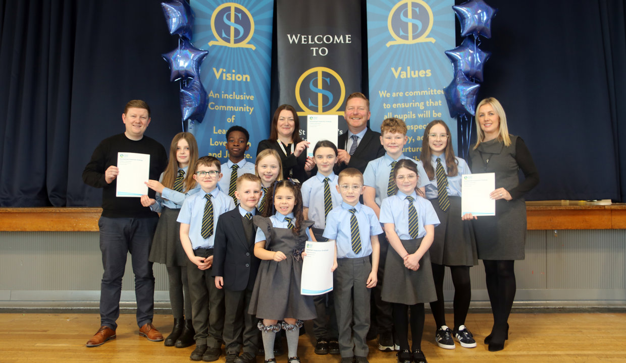 Convener, cheif education officer and school pupils and staff