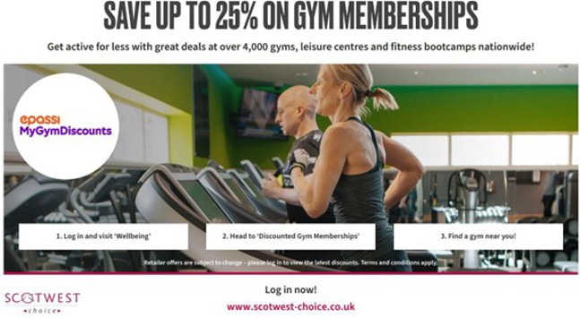 image of two people running on treadmills in a gym with the text 'save up to 25% on gym memberships, get active for less with great deals at over 4000 gyms, leisure centres and fitness bootcamps nationwide!'