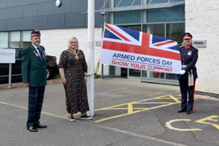 Provost with current and previous military personnel 