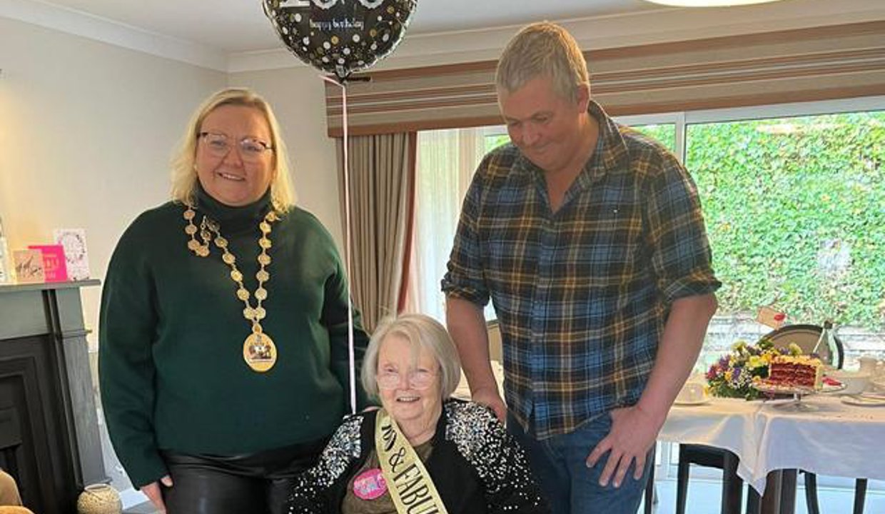 Provost Gillian Renwick with Betty and her son