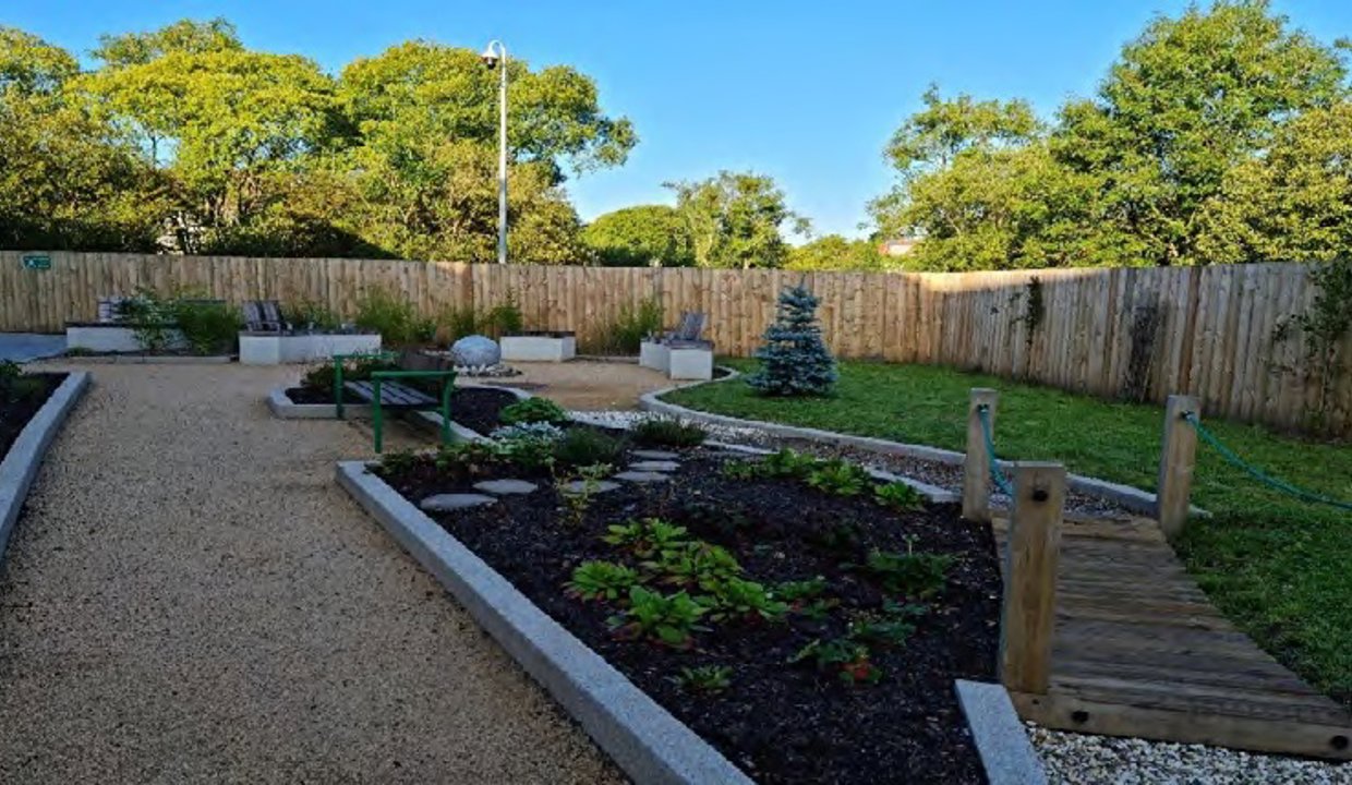 The garden area at the Allander Resource Centre on a sunny day