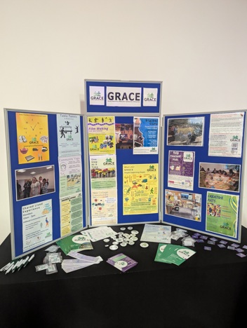 GRACE display with posters and leaflets