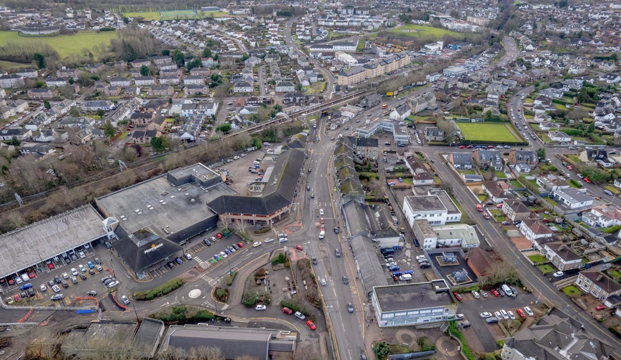 Aerial view of Bishopbriggs Town Centre