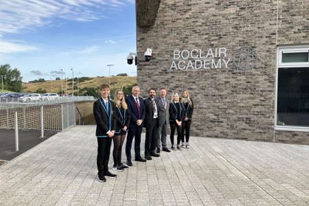 staff and students with councillor
