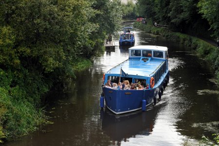 canal boat sailing