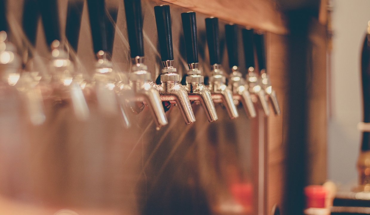 Beer taps in bar