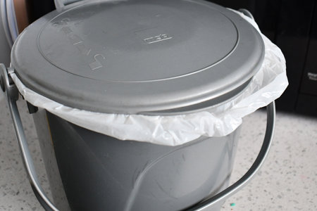 grey food waste bin