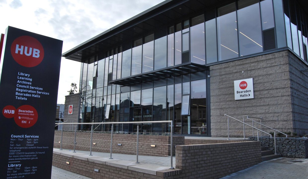 Outside the Bearsden Community Hub