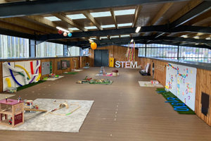 The mezzanine level of the EYC was used to display STEM materials