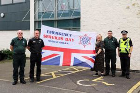 Provost, Gillian Renwick, was joined by local officers from the Scottish Fire and Rescue Service, Police Scotland and the Scottish Ambulance Service to raise the 999 Emergency Services Day flag at East Dunbartonshire Council Head Quarters in Kirkintilloch.