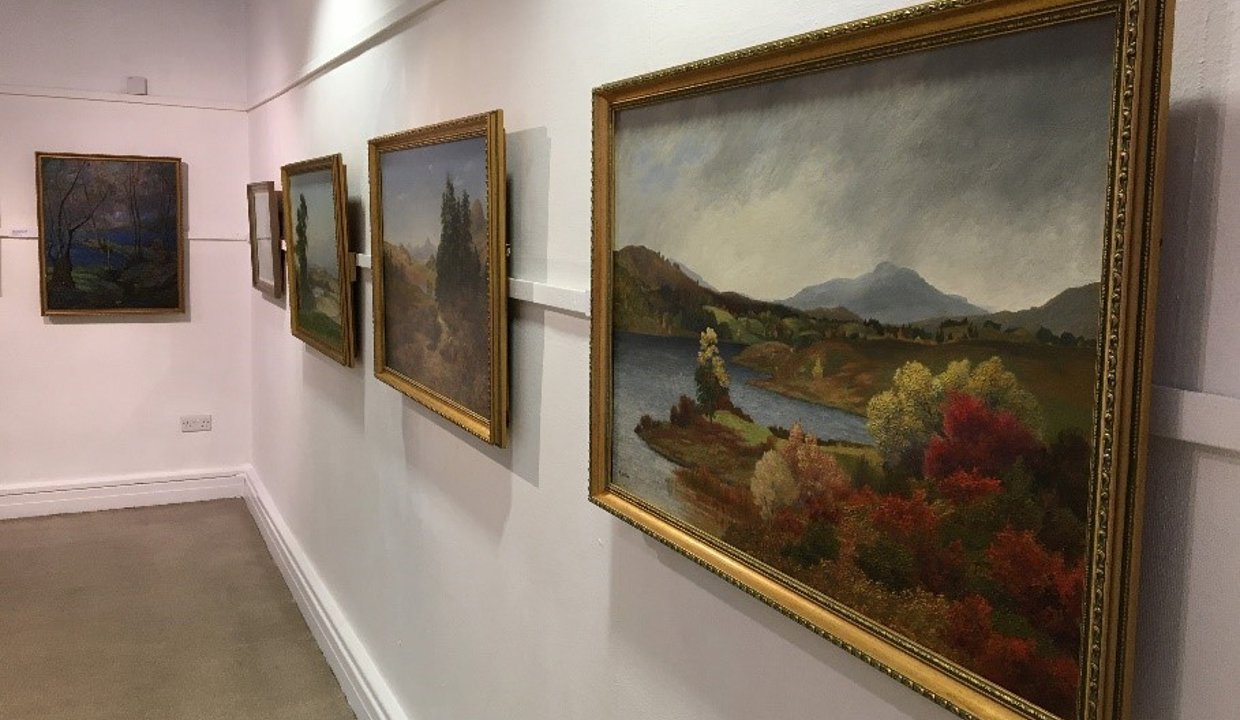 Paintings on display in the Lillie Art Gallery