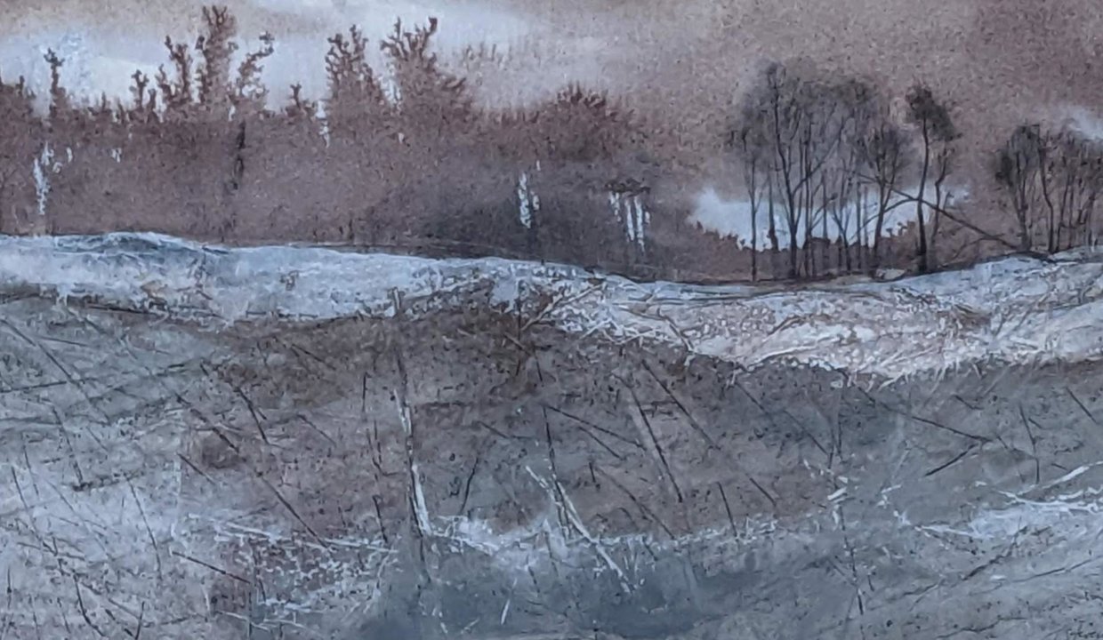 Evening frost painting