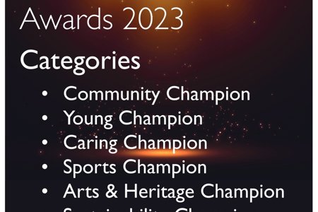 Community Champion Awards 2023 Categories Community Champion Young Champion Caring Champion Sports Champion Arts & Heritage Champion Sustainability Champion