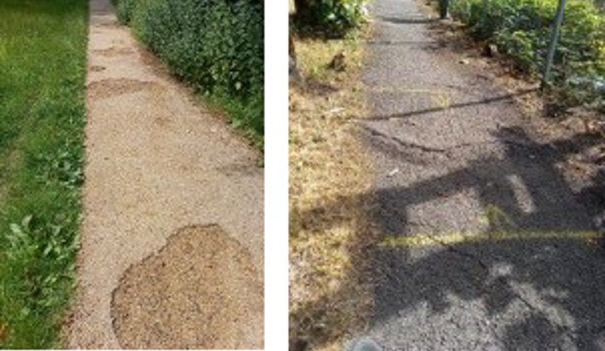 two exampled of damaged paths