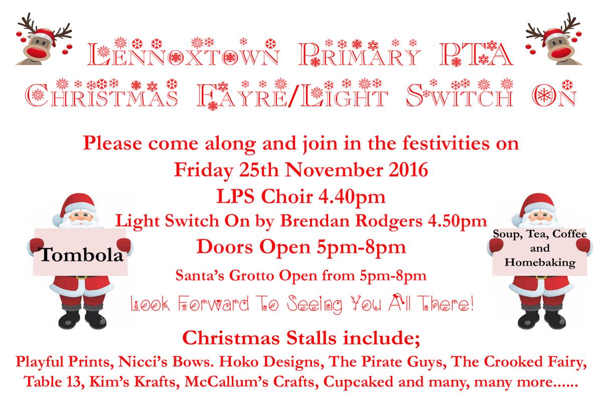 Lennoxtown PTA Christmas leaflet