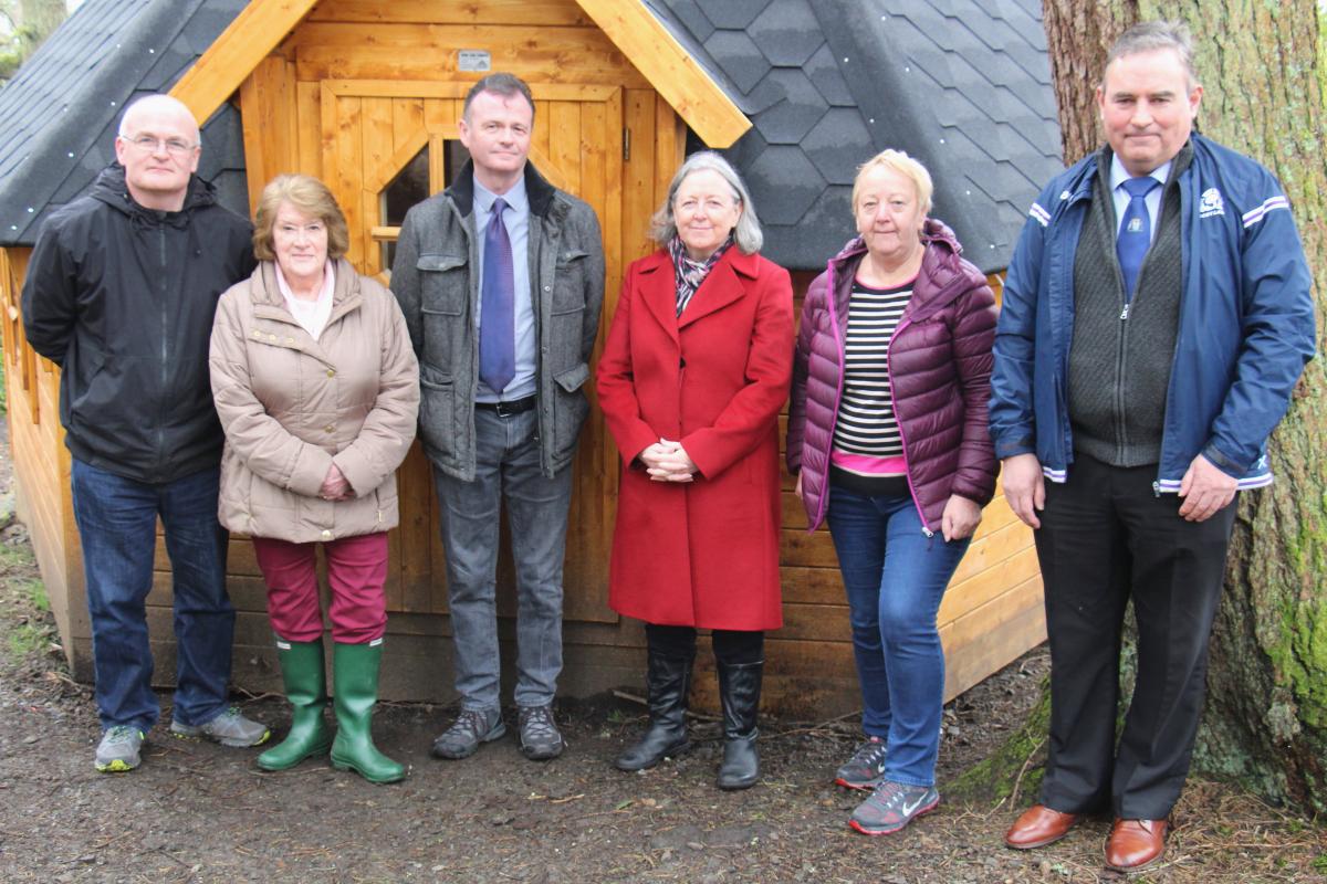 Members of the Mugdock Country Park Joint Management Committee are pictured at BBQ wooden hut